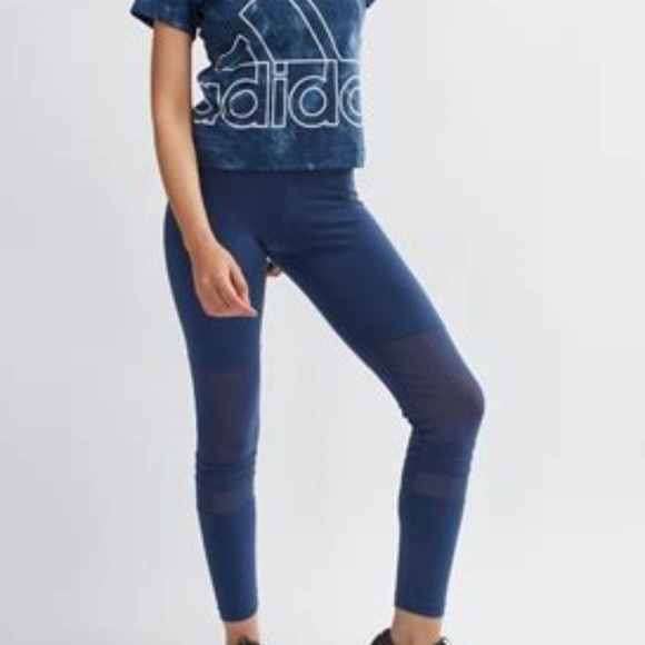 adidas Pants - adidas Blue Mesh Tights
